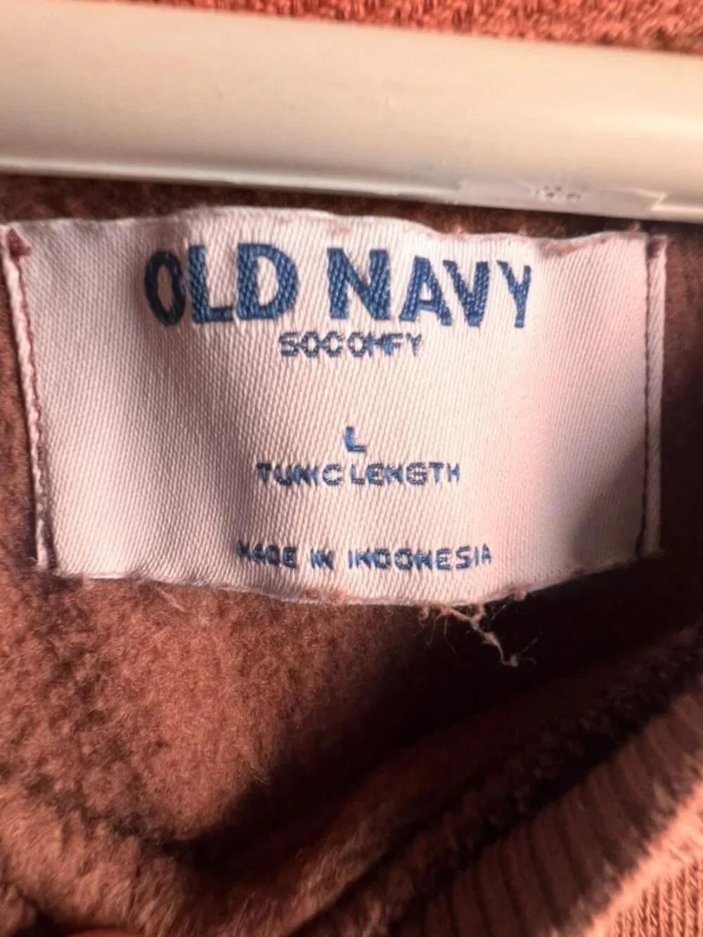 Navy SoComfy Brown Crewneck Tunic Length Sweatshirt Size L